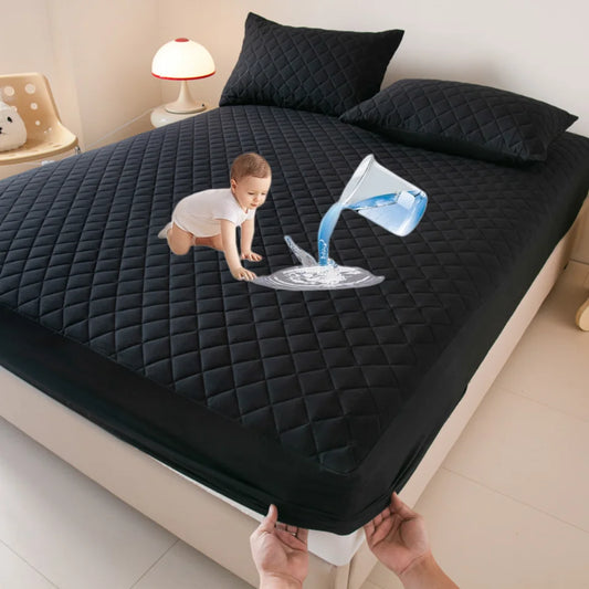 100%Waterproof Mattress Cover Thick Solid Color Bed Fitted Sheet Single/Queen/King 침대커버 135x200cm 160x200cm Soft Bed Cover