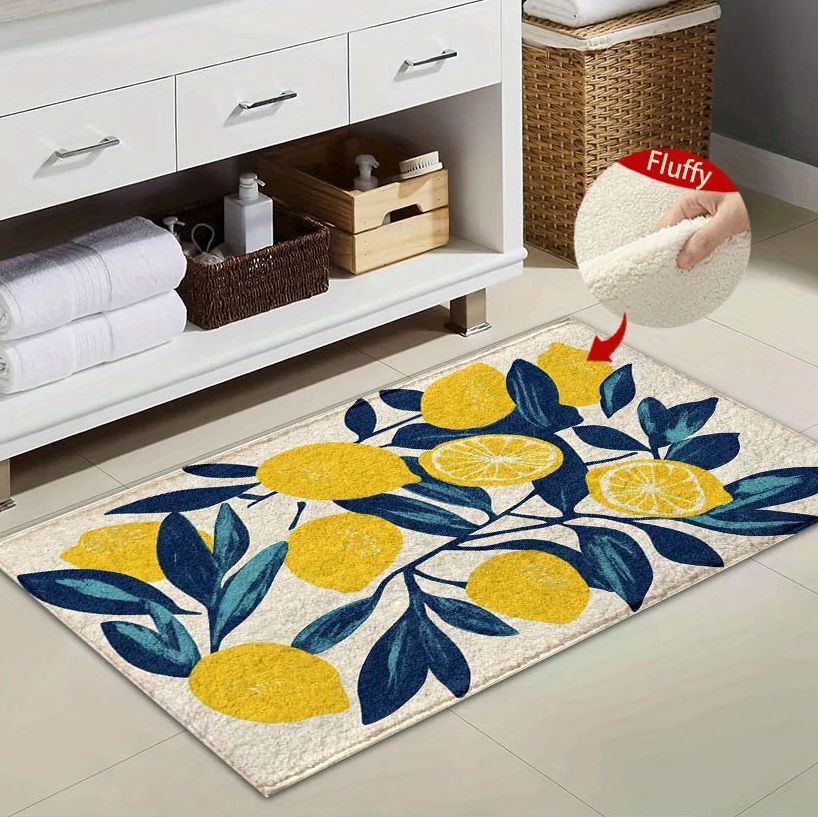 Tejesa Lemon Carpet Fresh Doormat Welcome Mat Kitchen Rug Bathroom Mat Rug For Bedroom Bedside Floor Mat Carpet For Live Room