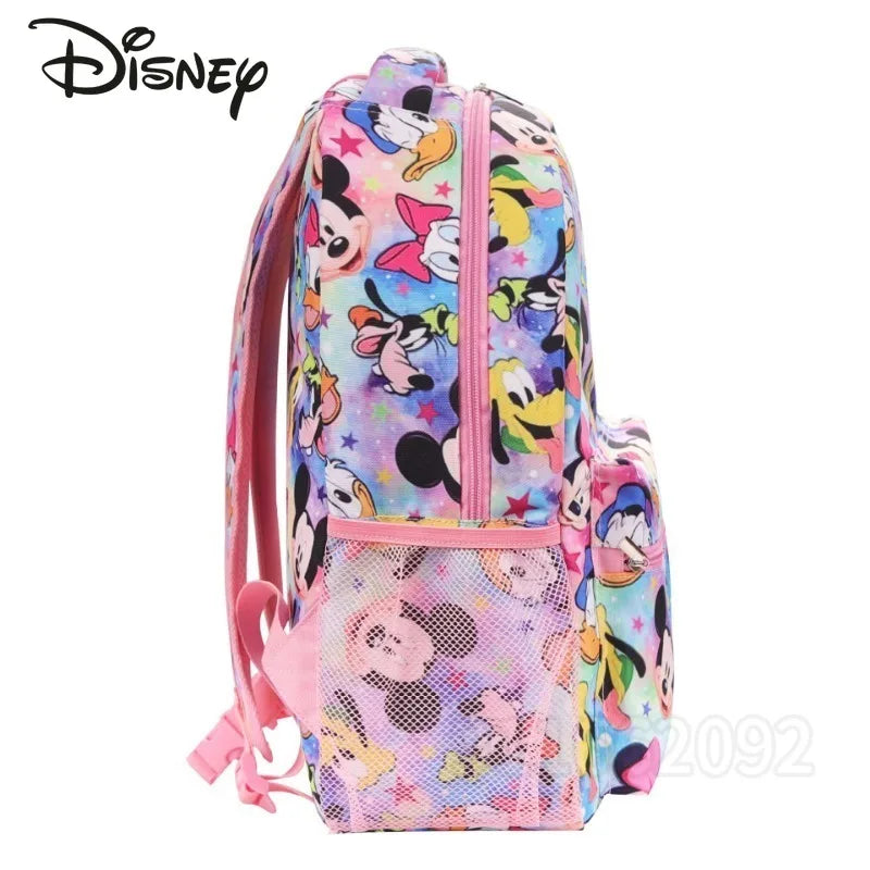 Disney Mickey Minnie New Girls' School Bag Luxury Brand Cartoon Cute Girls' Backpack Large Capacity Fashion Children's Backpack