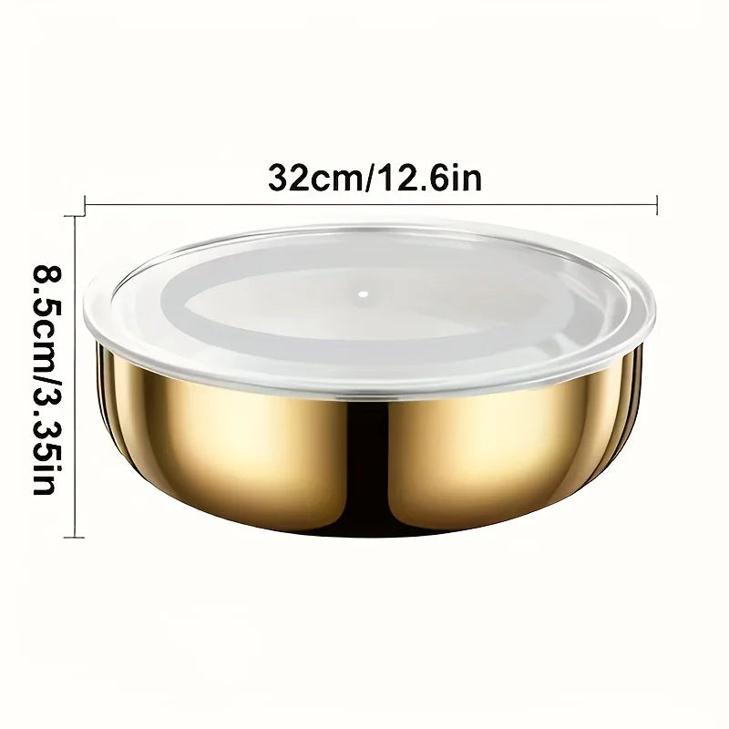 Tejesa 3-Piece Stainless Steel Mixing Bowls with Lids/ Commercial Deep Dough Mixer Bowls for Kitchen