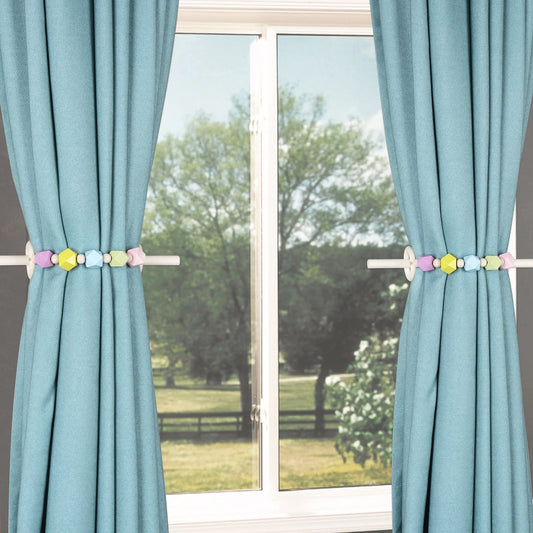 Colored wooden beads Curtain Holder Curtain Tieback Hanging wooden  rope Ball Tie Back Curtain Straps Home Decoration
