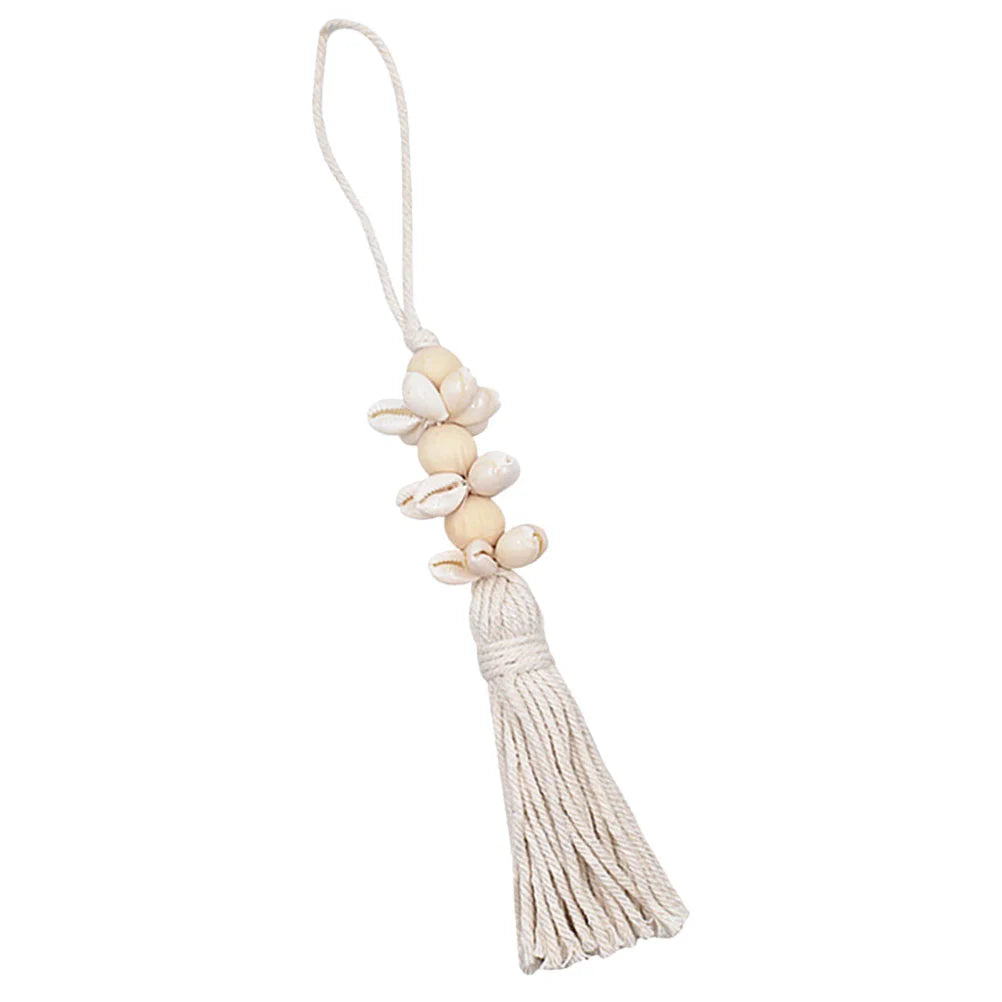 Boho Style Hanging String Beads Pendant Wood Boho Decor Boho Decorate Creative Shell Wedding Ornament Tassel Wooden Miss