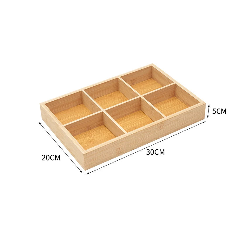 Tejesa Rectangular 6-compartment food tray & square 9 grid wood tableware snack plate sauce platter hot pot restaurant tray