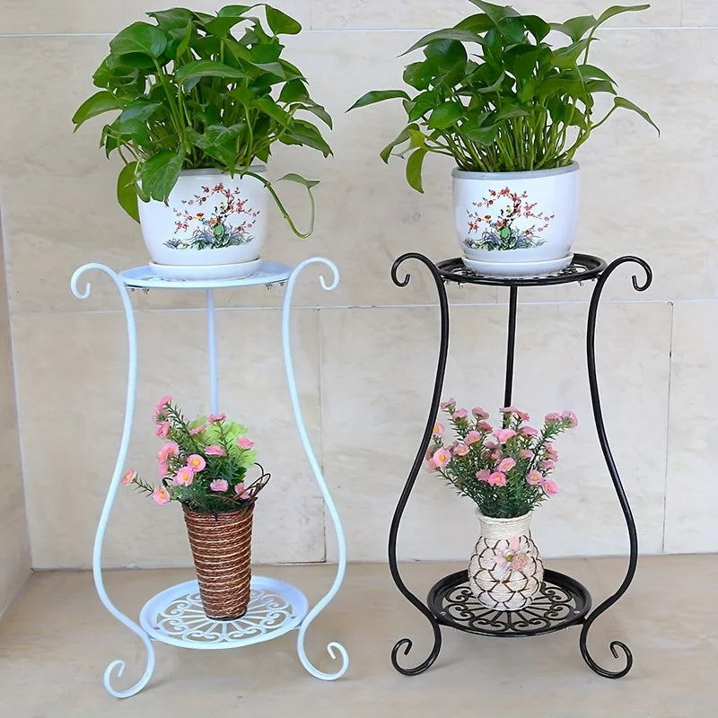 Tejesa Indoor and Outdoor Multi-layer Flower Pot Stand European Style Living Room Balcony Green Radish Succulent Storage Rack with Tray