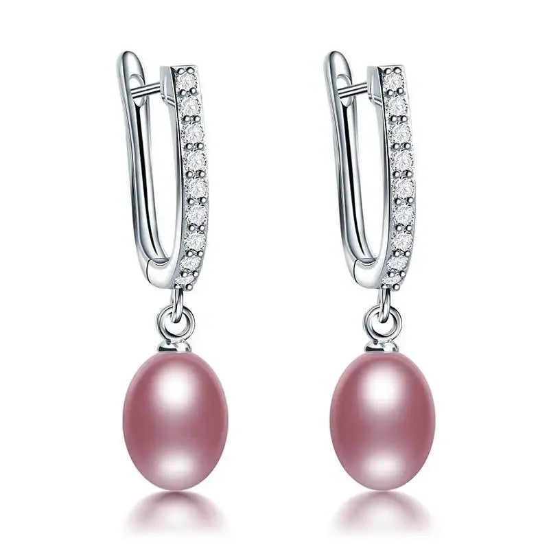 HENGSHENG 7-8mm Natural Freshwater Pearl Earrings for Women Jewelry Bohemian Drop Earrings for Wedding / Party / Daily