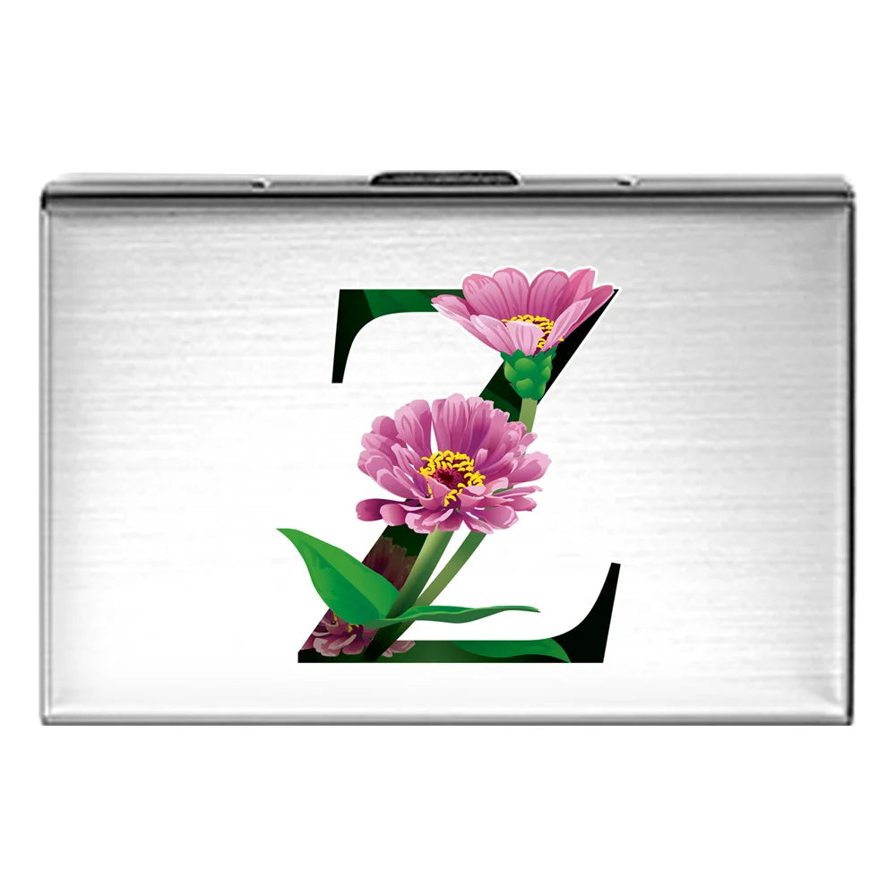 Card Holder RFID Blocking Aluminum Metal Slim Wallet Anti-scan Credit Card Holder Thin Case Small Wallet Flower Color Series