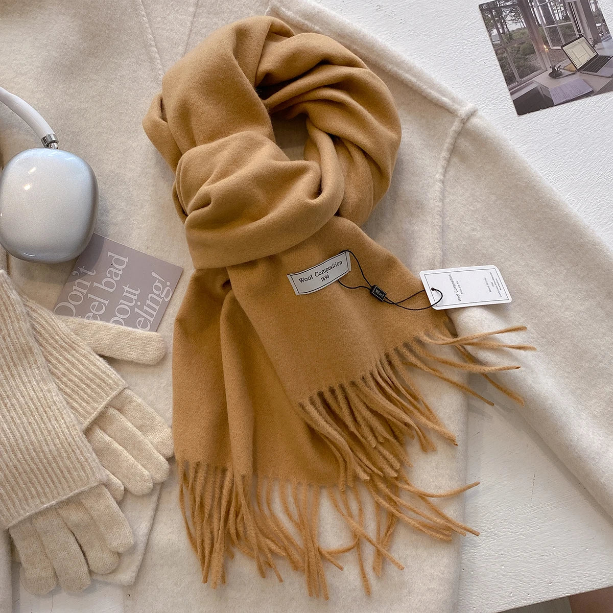 New 26 Color Winter Scarf For Women Long Warm Cashmere Scarves Hijab Solid Lady Shawl Wrap Female Pashmina Bandana Head Scarfs