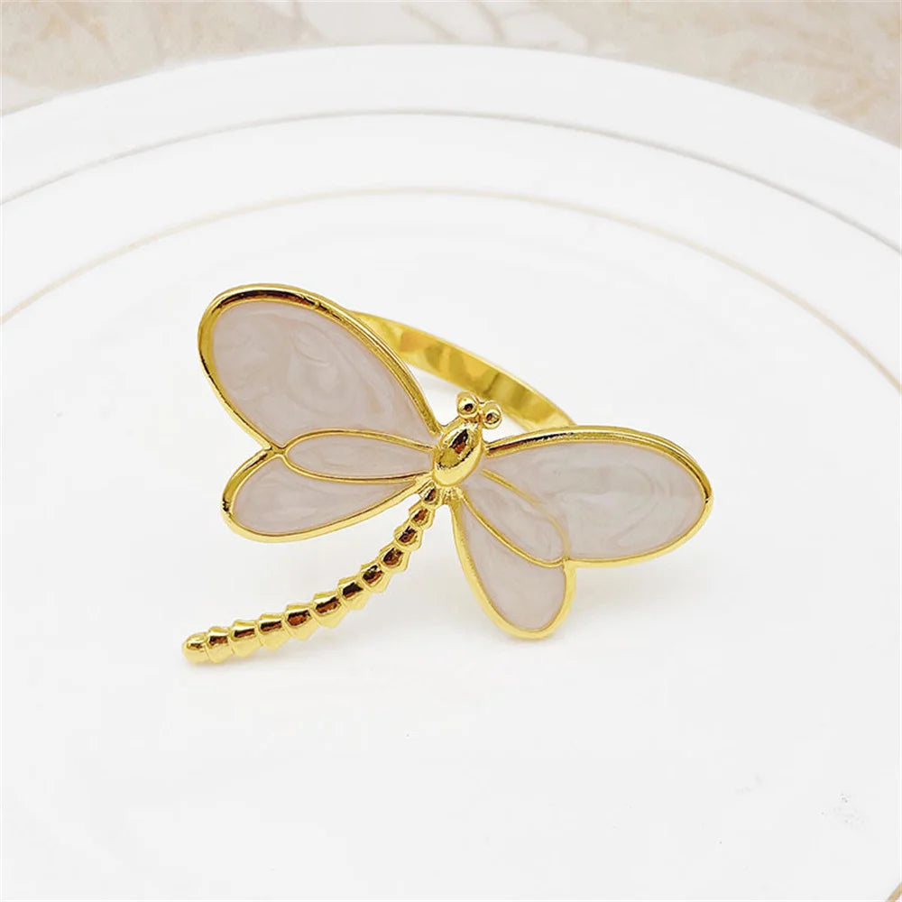 Hemasa 6Pcs Flower Bee Napkin Rings /Metal Daisy Flower Napkin Rings
