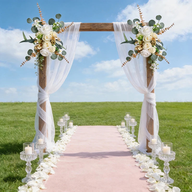 Tejesa Luxury Wedding Artificial Flowers /Pink Rose Flower Row for Wedding Arches /Home /Front Door Decor