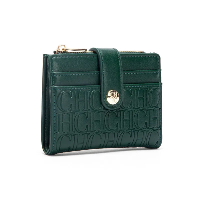 Tejesa Square Design Card Case Fashion Button Classic Folding Money Clip Compact Lightweight wallet