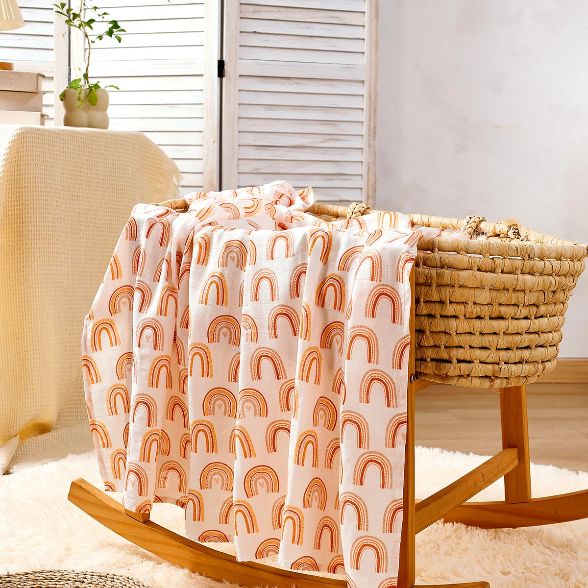 Tejesa Bamboo Cotton Baby Muslin Swaddle Blanket /brethable Newborn Wrap/ 120x110cm