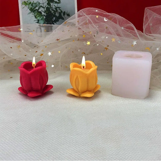 Tulip with Leaves Silicone Candle Mould