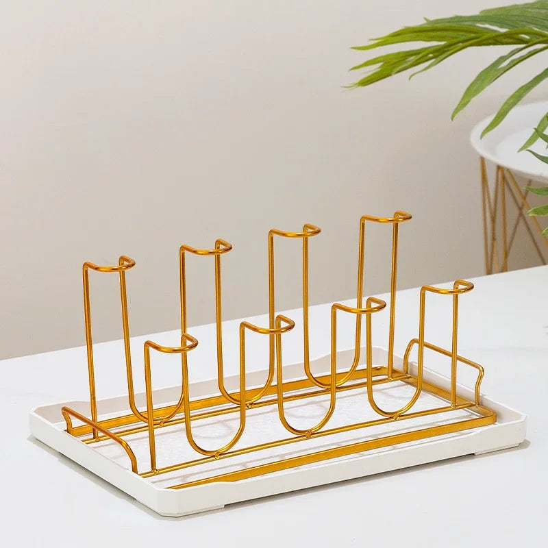 Stainless Steel Cup Tray, Inverted Hanging Rack, 8 Cup and 12 Cup Drain Rack, Home and Office Use, Durable Organizer