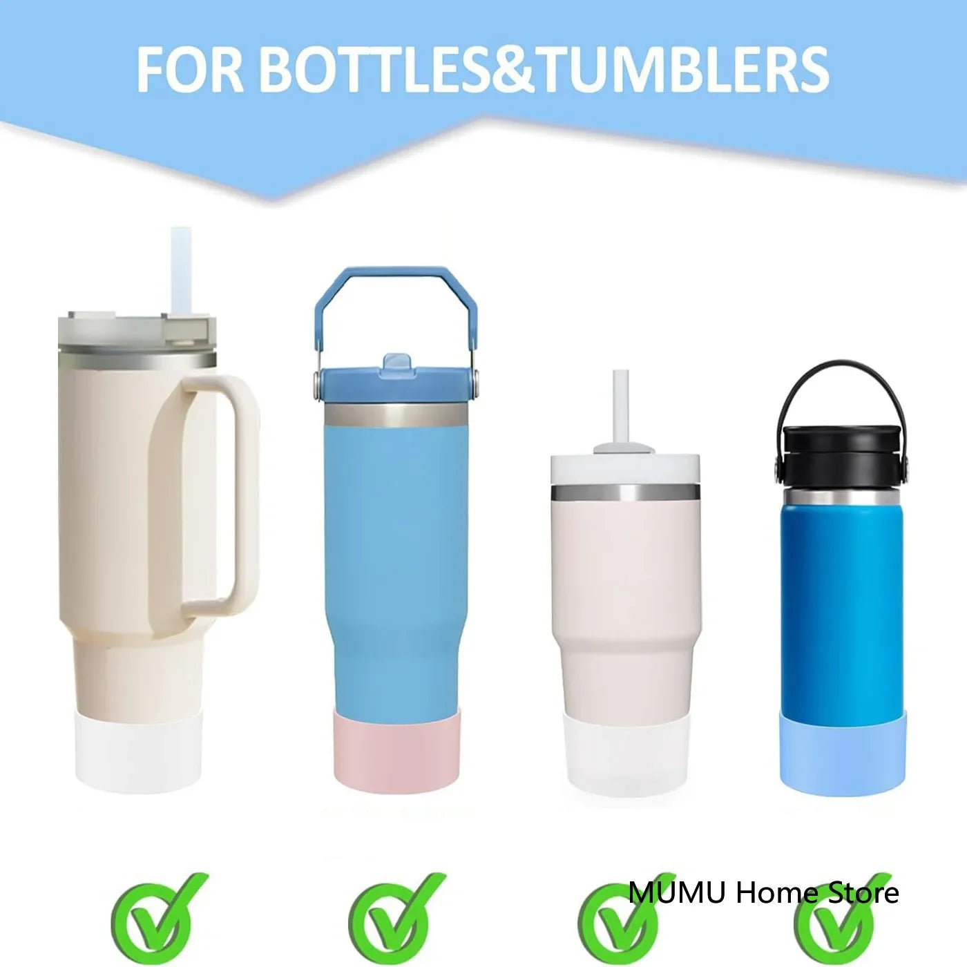 Hemasa 9pcs Accessories Set for Bottle Cup 30oz/40oz Spill Proof Stopper Flowers Straw covers