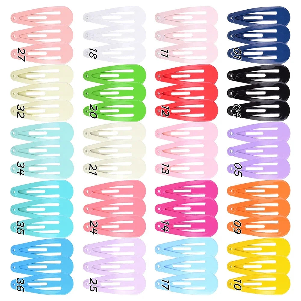 10/50Pcs 1.2 Inches Baby Girls Cute Snap BB Hairpin Mini Kids Hair Clips Barrettes Solid Color Fashion Newborn Hair Accessories