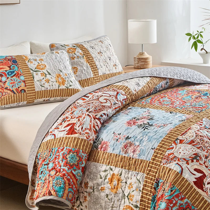 Soft Bedspread Queen Quilt Decorative Bed Coverlets for Spring Summer Bedding Set with Pillow Shams, Quilt Queen King Coverlet