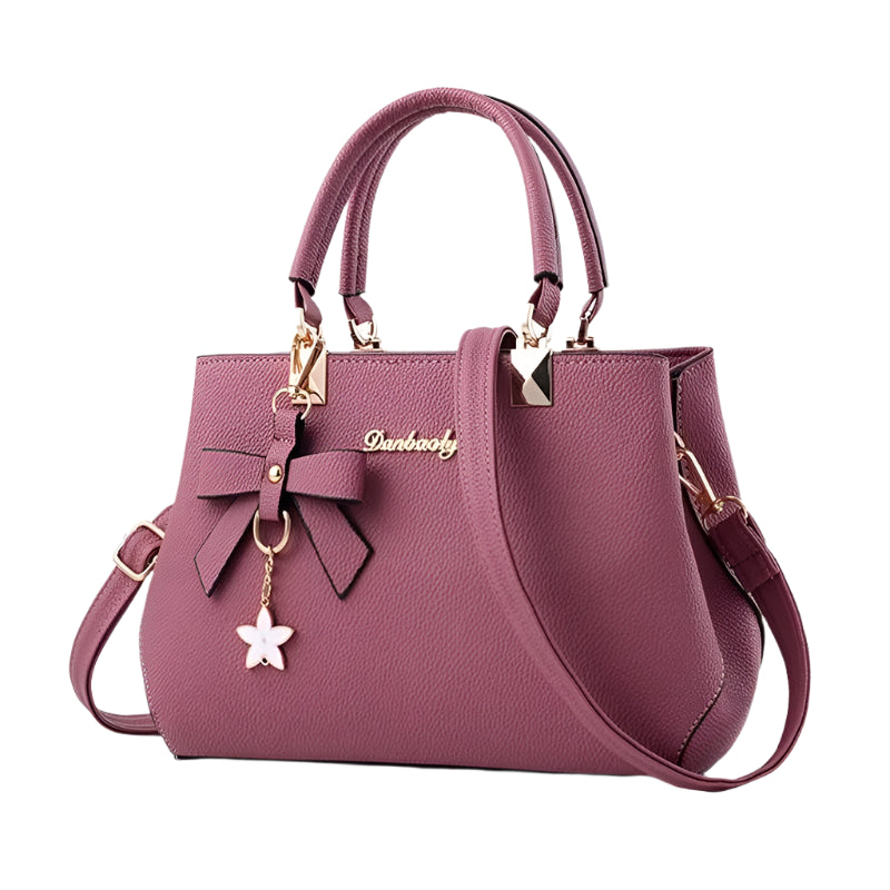 Hemasa  Women Messenger Bags with flower pendant Office Ladies Totes /Pure Leather Handbag for female Crossbody Shoulder