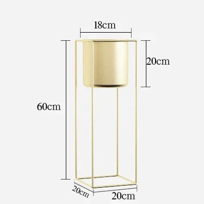 Gold Metal Plant Stands with Planters – Modern Tall Floor Stands for Indoor Plants, Living Room & Balcony Decor