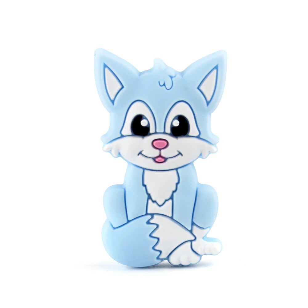5/10 New Silicone Beads Animal Fox Shape Focal Beads For Jewelry Making DIY Bracelets Keychain Necklaces Jewelry Accessories