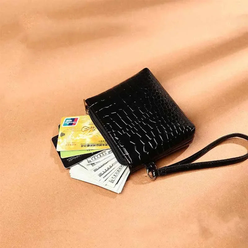Fashion Pu Leather Mini Wallet Women Retor Small Coin Money Card Holder Purse Bags Solid Color Tote Clutch Zipper Bag Girl Gift