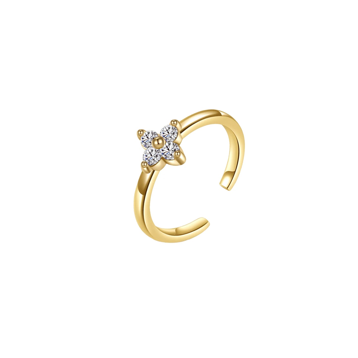 New Gold Plated Color Zircon Toe Ring High Quality Non Fading Jewelry Fashion Luxury Accessories Women's Summer Gift