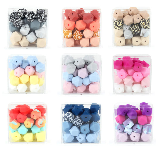 10pcs 14mm Hexagon Silicone Beads Baby Teether  Baby Teething DIY Pacifier Chain Beads Baby Product Eco Friendly BPA Free