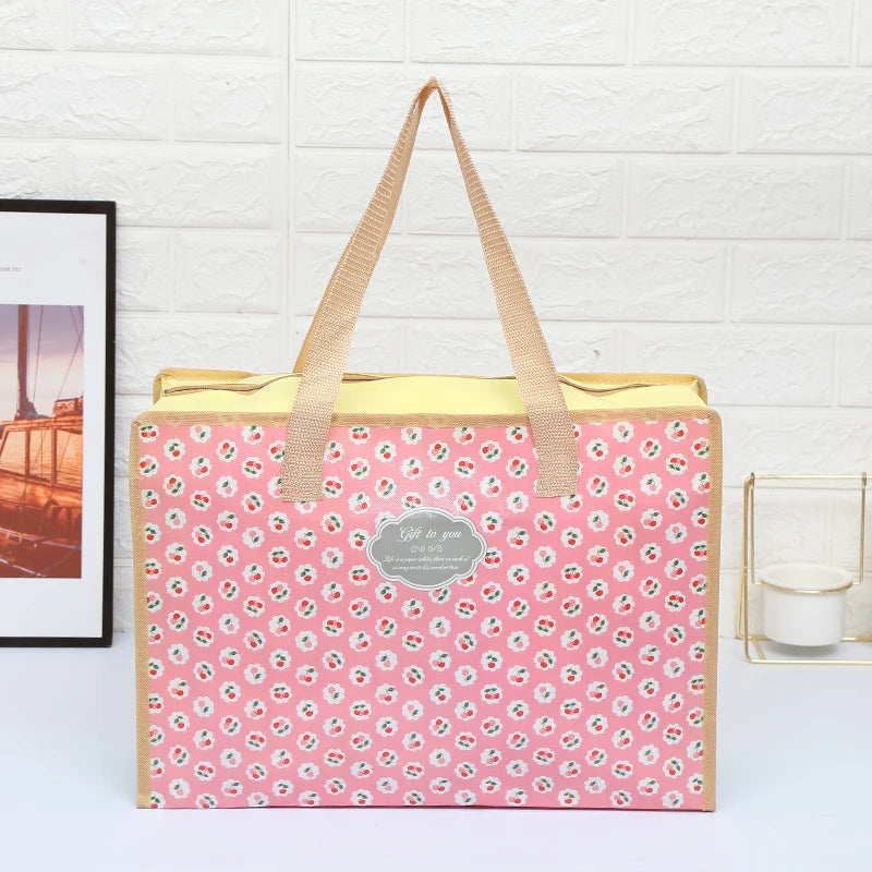 Hemasa Shopping Bag Foldable Reusable Tote Folding Pouch Travel Non-woven Bathroom Storage Bag