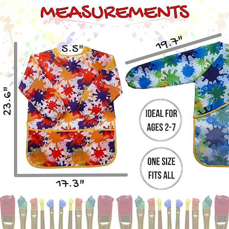 Hemasa  Art Waterproof Kids Art Smock Painting Apron Long Sleeve andPockets for Baking, Eating, Arts & Crafts