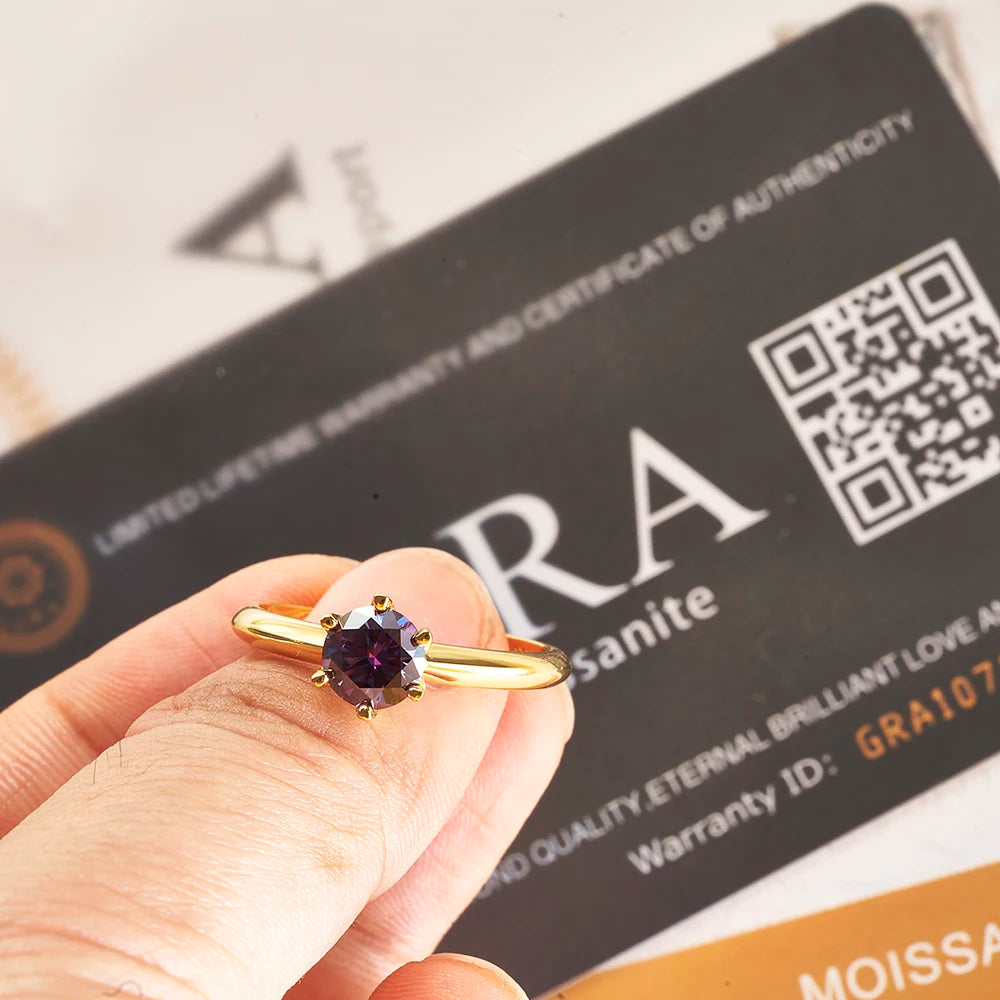 Hemasa Excellent Cut   Moissanite Diamonds Ding With  Diamond Tester Pass Female Dating Party Fine Jewelry Gift