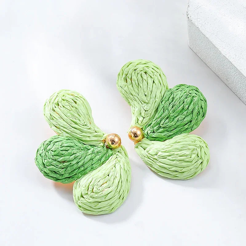 Hemasa Raffia Petal Flower Earrings For Women /Multi Color Fashion Jewelry   For Gife
