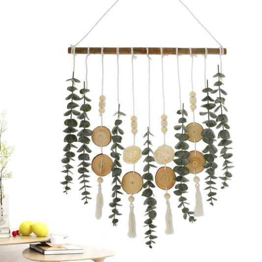 Tejesa Wall Decor Artificial Eucalyptus Tapestry Fake Greenery Leaves Stems Plant Living Room Bedroom House Boho Art Decor Vines Decor