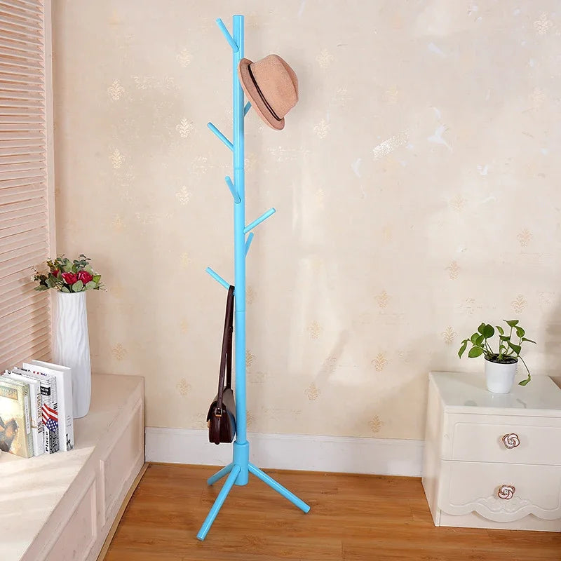 Hemasa Wood Tree Coat Rack  Floor Hanging Clothes Rack Clothes Rack Bedroom Hat Stand Home Furniture Drying Rack With 8 Hooks