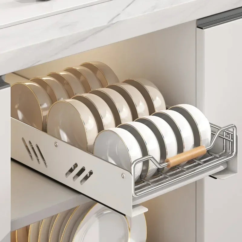 Household Stainless Steel Attached Dish Rack For Kitchen Organizer Storage Shelf Under The Sink Multi-function Drain Accessory