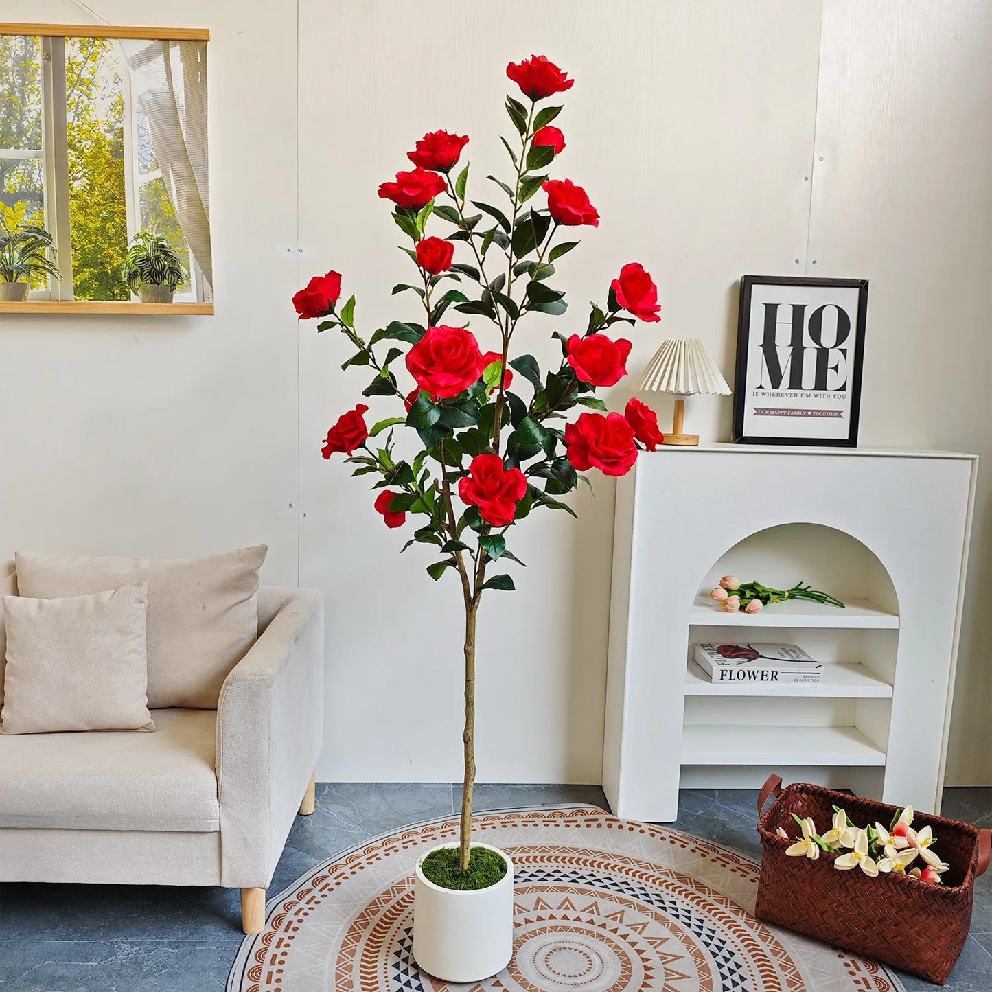 145-170cm New Artificial Rose Tree indoor house ornament fake plant for wedding home garden living room decor Christmas outdoor