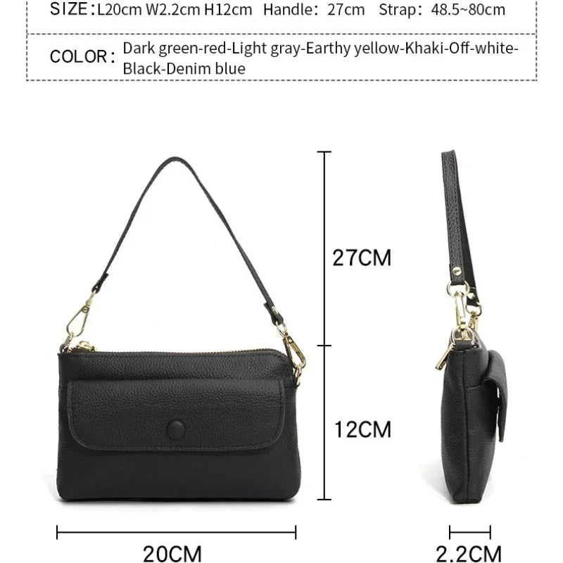 Tejesa Small Crossbody Bags/ Cellphone Pouch Wallet/ Genuine Leather Wristlet Clutch Handbags Purses with 2 Removeable Straps