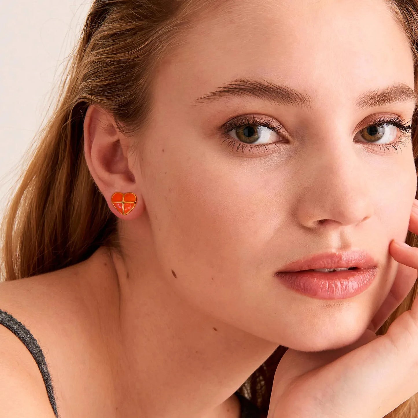 Hemasa Vintage Drip Oil Series Stud Earrings for Women Fashion Orange Peach Heart Irregular Water Drop Ear rings