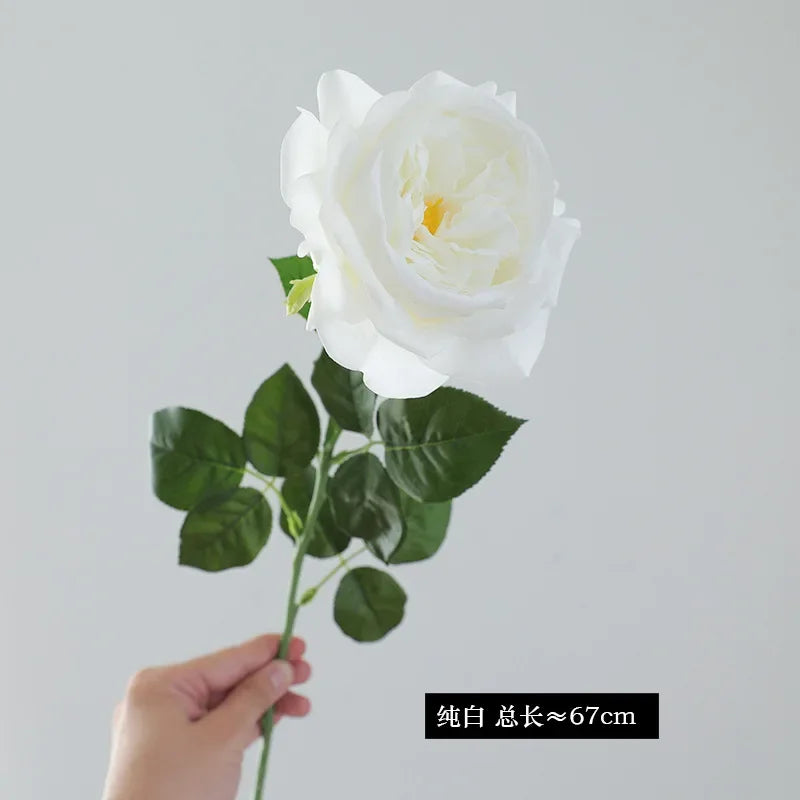 5Pc High-quality Moisturizing Rose Artificial Flowers Real Touch Rose Bridal Bouquet Wedding Decor Indoor Home Party Table Flore