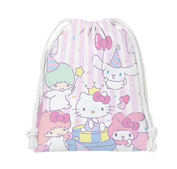 Hemasa drawstring hello kitty cartoon small bag storage bag