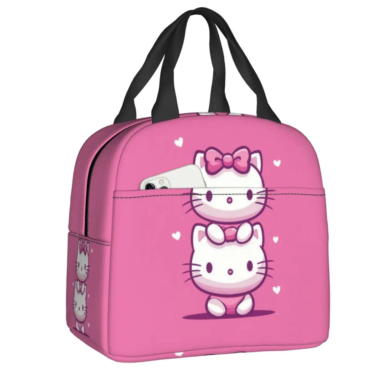 Custom Sanrio Hello Kitty Insulated Lunch Bag for Work School Leakproof Thermal Cooler Lunch Box Women  Food Container Tote Bags