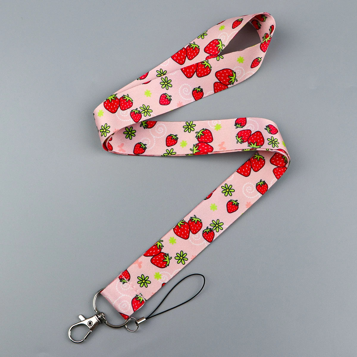 Strawberry Cell Phone Lanyard Neck Strap Hanging Lanyards for Keys ID Card Employee Card Badge Holder Leaf Neck Strap