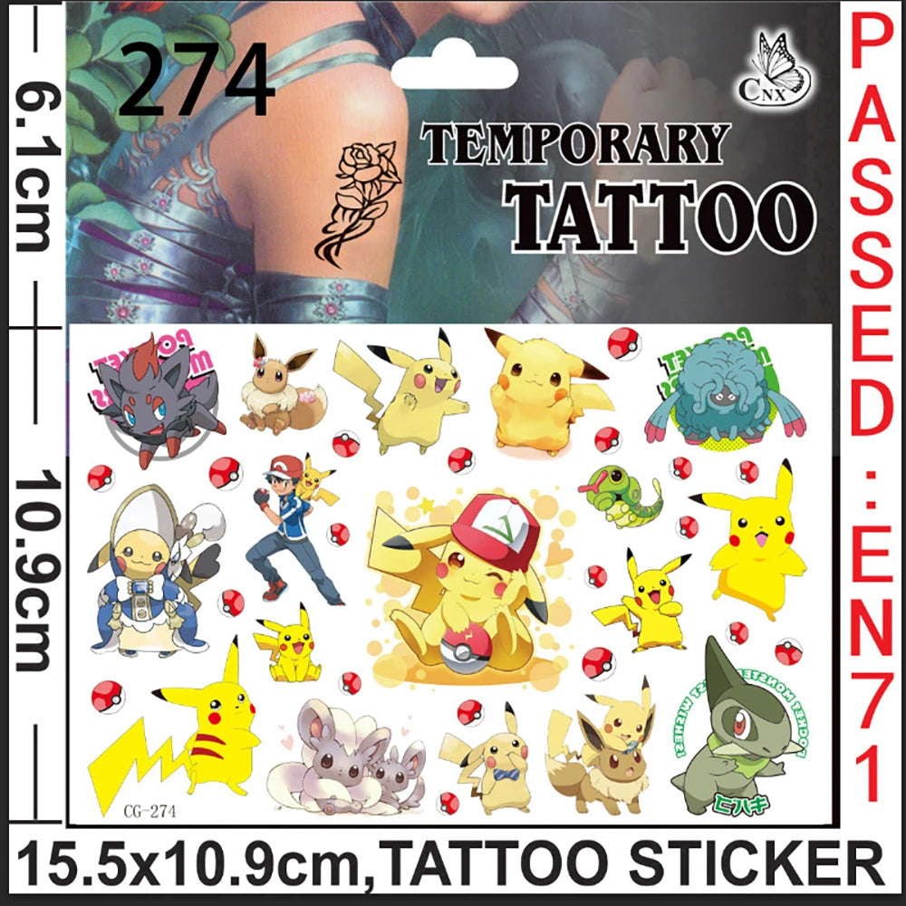 Pokemon Pikachu Birthday Party Favors Gifts Slap Bracelets Stamps Tattoos Stickers Kids Goodie Bag Fillers Party Supplies Decora