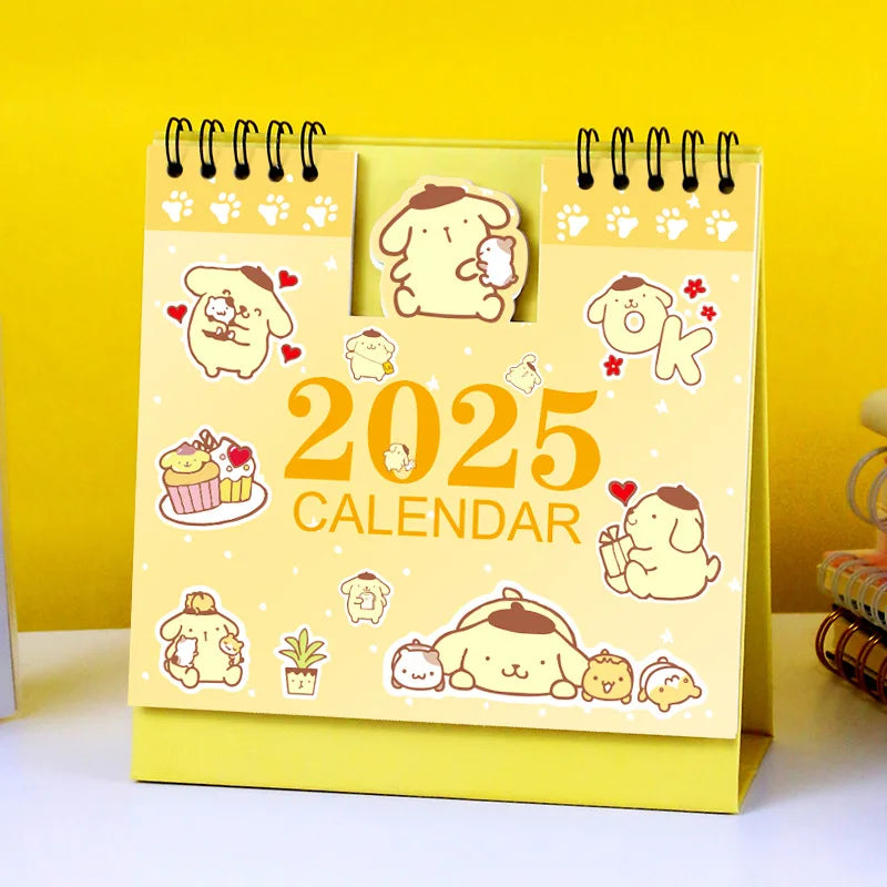 2025 Sanrio Desk Calendar Hello Kitty My Melody Kuromi Office School Supplies Calendar Monthly Planner Desk Accessories Decor