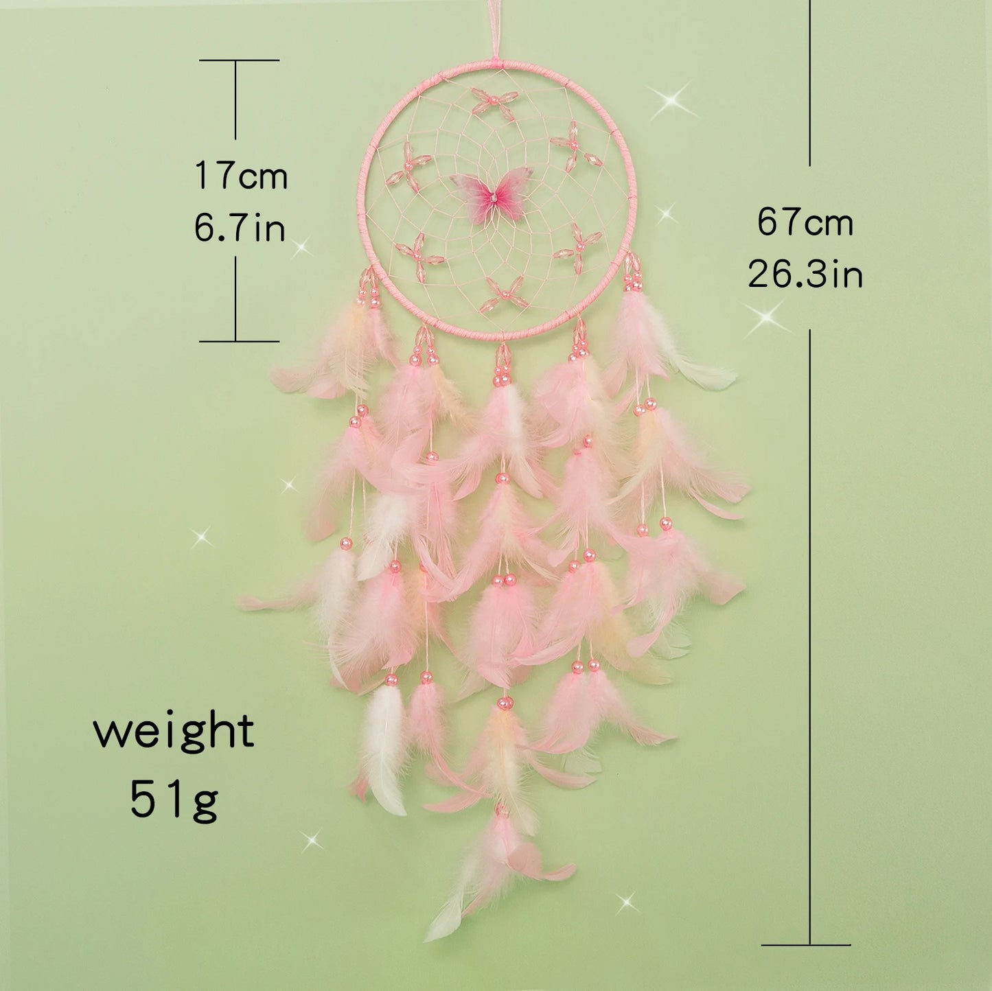 Tejesa Butterfly Feathers Dream Catcher /Wall Hangings Bedroom Decorations Handmade Ornnaments For Girls