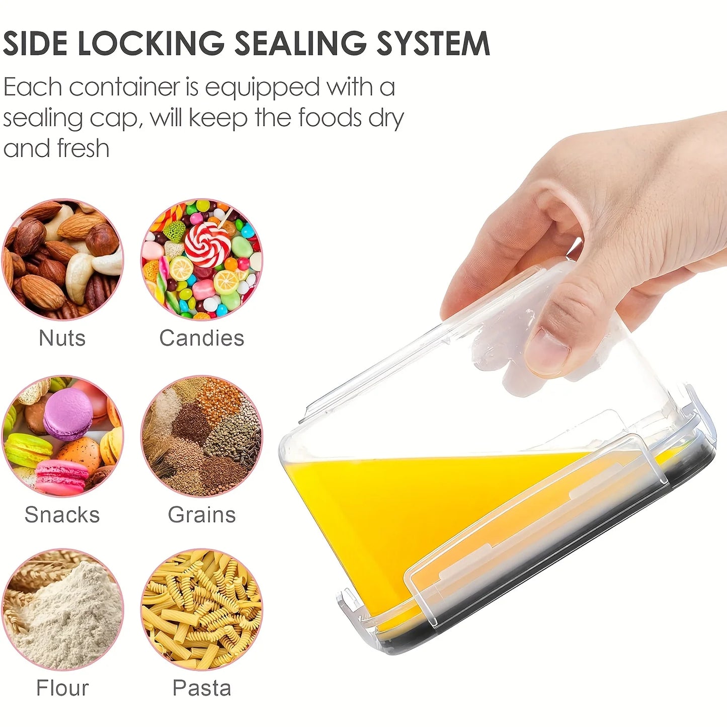 9Pcs  Storage Containers 0.8L tackable Kitchen Organizers