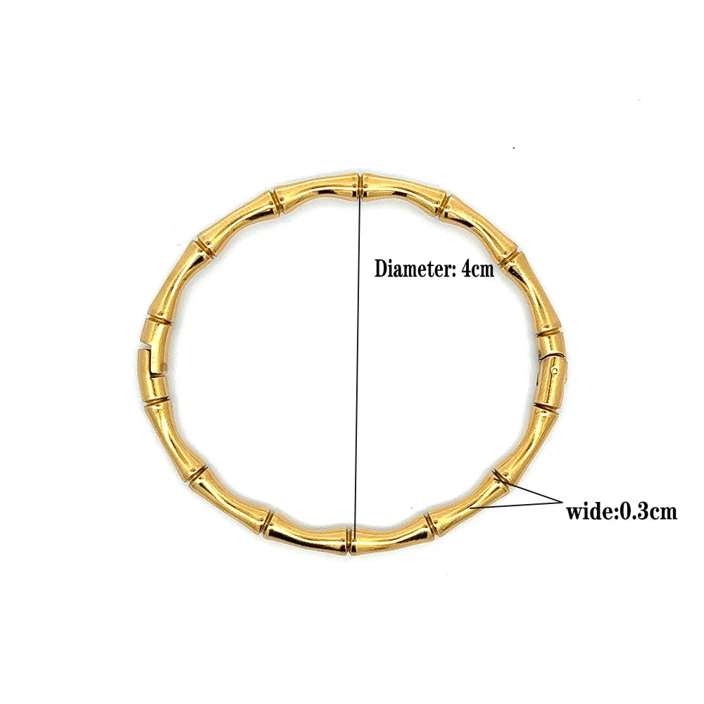 Bamboo Bracelet For Women Stainless Steel Bracelets Summer Fashion Jewelry Accessory