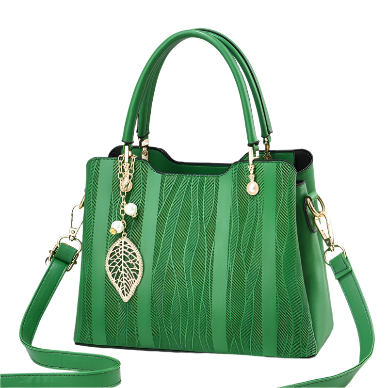 Hemasa  Stripes PU Leather Crossbody Bag / Top Handle Satchel Purse /handbag
