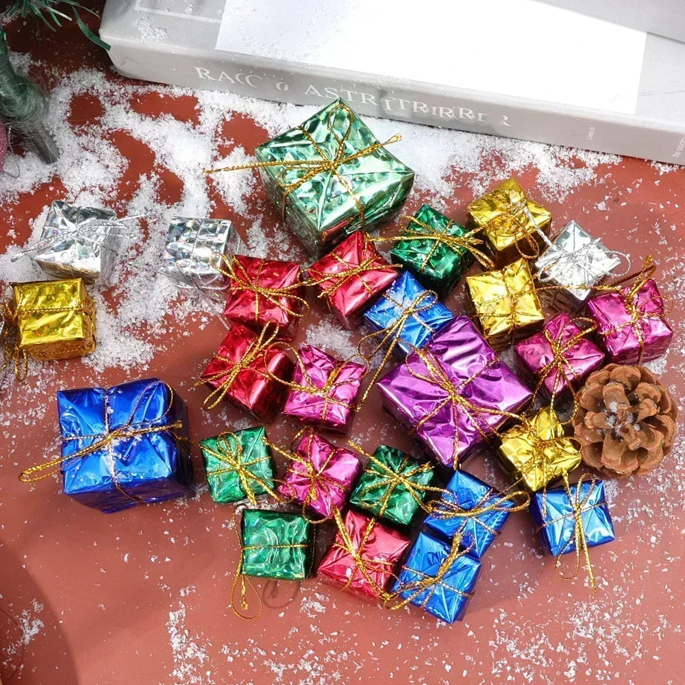 48/12/6Pcs Christmas Foam Gifts Boxes Xmas Tree Square Foam Candy Gifts Boxes Hanging Home Party Decor Supplies Ornament Pendant