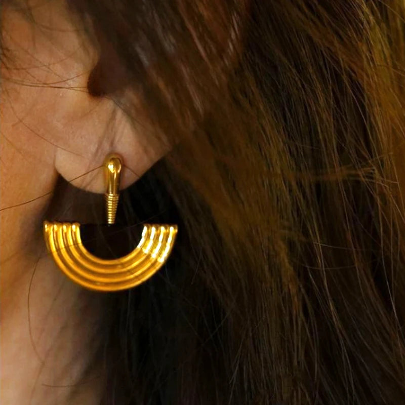 Hemasa Half Round  Geometric Drop Earrings For Women