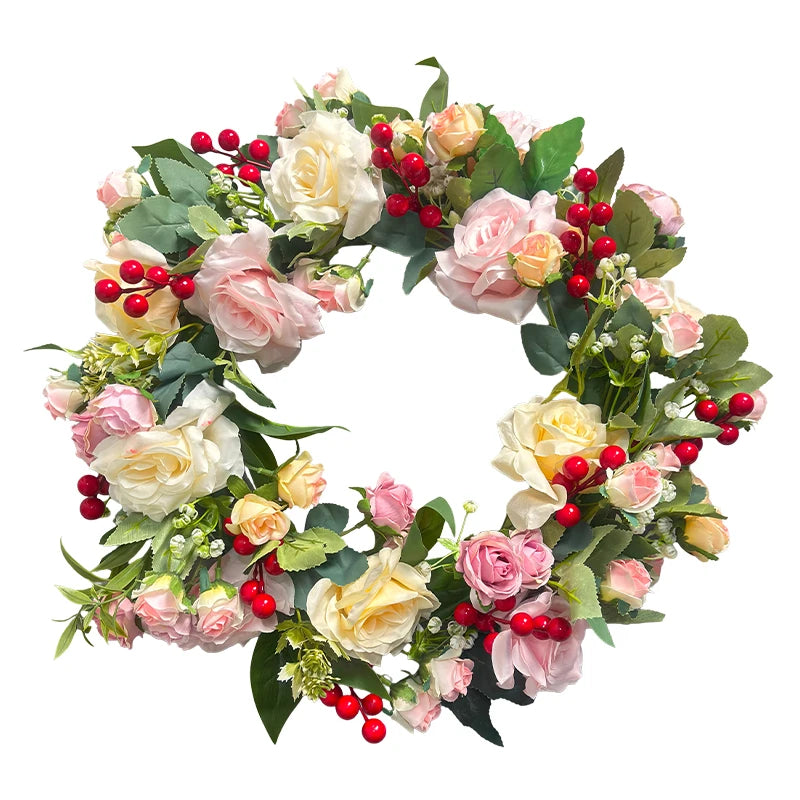 Tejesa Artificial Flower Pastoral Style Wreath Indoor and Outdoor Decoration /Wedding /Birthday /Family