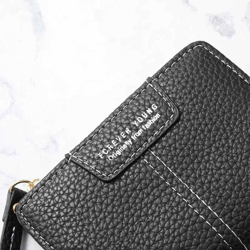 Hemasa  PU Leather Female Purse Mini Card Holder/ Coin Short Wallets Slim Small Purse
